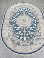 Ковер Zarina A050B DARK BLUE/CREAM Овал 